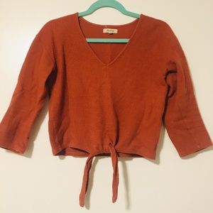 Madewell Textured Front Tie Top